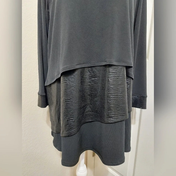 eva varro Tops - Eva Varro long sleeve black layered tunic snake detail gothic dark academia L